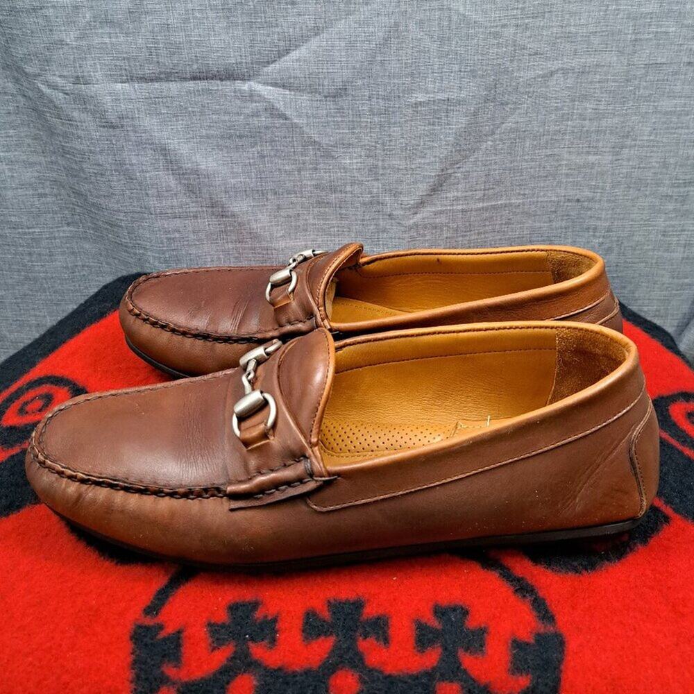 %Size 12D Allen Edmonds "SEBASTIAN" Leather BIT Driving Loafers Brown / D3